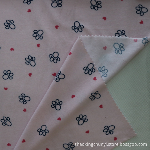 Lovely Design Stretchy Mixed Fabric Poly92% SP8% Printed Peach Single Jersey Fabric For Baby/Kids Sleepwear